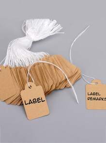 100 Stücke Kraftpapier Preis-/Geschenkanhänger, blanko beschreibbare Preisschilder mit Aufhänge-Gummischlaufe, kleine Markierungs-Anhänger für Geschenkverpackung, Kleidung, Schmuck-Preisauszeichnung