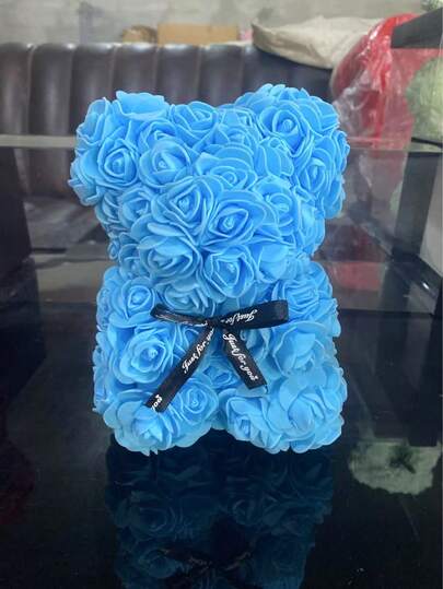1pc 20cm Rose Bear, Handcrafted Rose Teddy Bear PVC Gift Box, Used For Mother's Day, Christmas, Valentine's Day, Friends' Day, Anniversary And Bride Gifts
