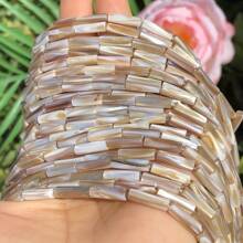 4x13mm Contas Naturais de Arco-íris Marrom - Contas Soltas Cilíndricas Longas, Adequadas para Fabricação de Joias, Projetos DIY e Acessórios, Perfeito para Criar Colares, Pulseiras e Brincos Únicos