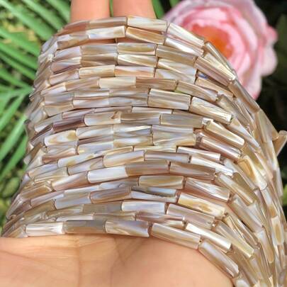 4x13mm Natürliche Regenbogen Braun Perlen - Lose lange zylindrische Perlen, geeignet für Schmuckherstellung, DIY-Projekte und Accessoires, perfekt für die Erstellung einzigartiger Halsketten, Armbänder und Ohrringe