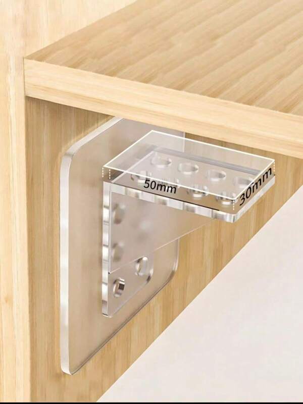 8pcs Strong Cabinet Shelf Support Clips With Adhesive For Kitchen Cabinets, Bookshelves, Wardrobes Etc.
