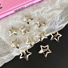 20 Pezzi Fermagli per capelli con stelle argentate glitterate in stile Y2K, semplici ed eleganti, a forma di stella, adatti per uso quotidiano, a scuola, per attività all'aperto, fermagli a pinza, accessori per capelli
