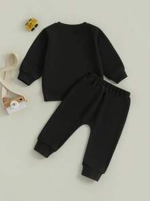 Toddler Boy Fall 2-Piece Set: Vehicle Print Sweatshirt  Elastic Pants - Black - View 7