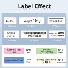 Niimbot Thermal Label Stickers Thermal Gap Paper D Series Self-Adhesive Labels Price Labels Name Labels Suitable For NIIMBOT D110/D11/D101/H1S Mini Portable Thermal Printer - Multicolor - View 5