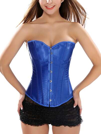 Women Waist Corset Tight Vest Lace Up Boned Overbust Corset Bustier Lingerie Bodyshaper Top