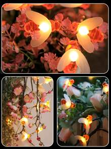 1 pieza Luces solares para exteriores, diseño de abeja, 8 modos, 100/50/20 luces de hadas solares de LED, para jardín, patio, árbol, fiesta, boda, regreso a clases, Halloween, Acción de Gracias, Navidad y celebraciones.