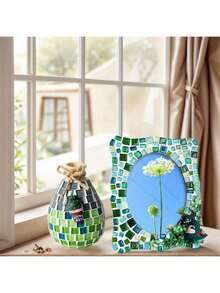 3 件马赛克木制迷你花瓶、DIY 木制花瓶、工艺花瓶、空白小花瓶、手工花瓶底座、工艺材料 - 彩色 - 查看 4