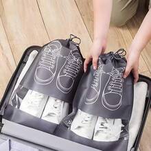 5 Pcs,Thickened Design, Dust And Moisture Proof, Visible Transparent Window For Quick Shoe Finding, Super Worry-Free For Storing Shoes At Home And Traveling! Household Items, Back To School - 灰色 - 查看 4