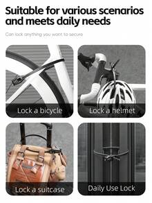 WEST BIKING Cable Tie Lock Bicycle Motorcycle Helmet Lock Electric Car Bag Skateboard Anti-Theft Portable Password Equipment - Multicolor - View 10