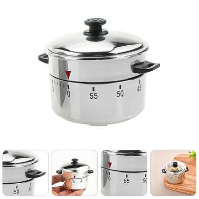 1ชิ้น ตัวจับเวลาทำครัวแบบกลไก, ตัวจับเวลาทำอาหาร สไตล์วินเทจ, ตัวจับเวลาถอยหลังแบบแมนนวลปรับได้ 60 นาทีพร้อมเสียงปลุกดัง, ตัวจับเวลาแบบไม่ต้องใช้แบตเตอรี่สำหรับทำขนมที่บ้าน/โรงเรียน/สำนักงาน