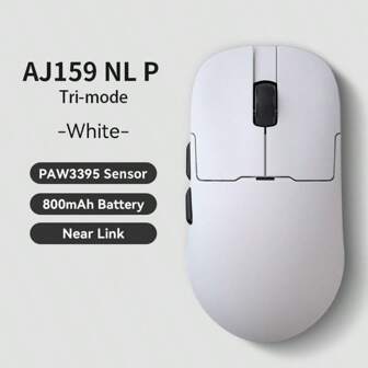 Mouse da ufficio per giochi e-sport di lunga durata AJAZZ AJ159 NL con tre modalità di connessione, grande batteria da 800 mAh per una durata continua della batteria, sensore di punta paw3395, chip Star Flash per una nuova esperienza wireless, corpo leggero da 61 g
