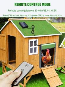 باب ذكي آلي جديد بريموت كنترول، مقاوم للماء بمعيار IP67، متعدد أوضاع التشغيل، يعمل بالطاقة الشمسية، مناسب للحيوانات الأليفة والطيور والأرانب والأوز