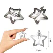 20 Pezzi Fermagli per capelli con stelle argentate glitterate in stile Y2K, semplici ed eleganti, a forma di stella, adatti per uso quotidiano, a scuola, per attività all'aperto, fermagli a pinza, accessori per capelli