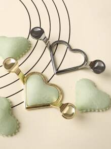 1pc Zinc Alloy Heart-Shaped Double Ear Dumpling Mold, Baking Cookie Cutter, Fruit Shaping Mold For Dumpling Pastry, Parent-Child Party DIY, Baking Tools, Kitchen Gadgets, Kitchen Accessories