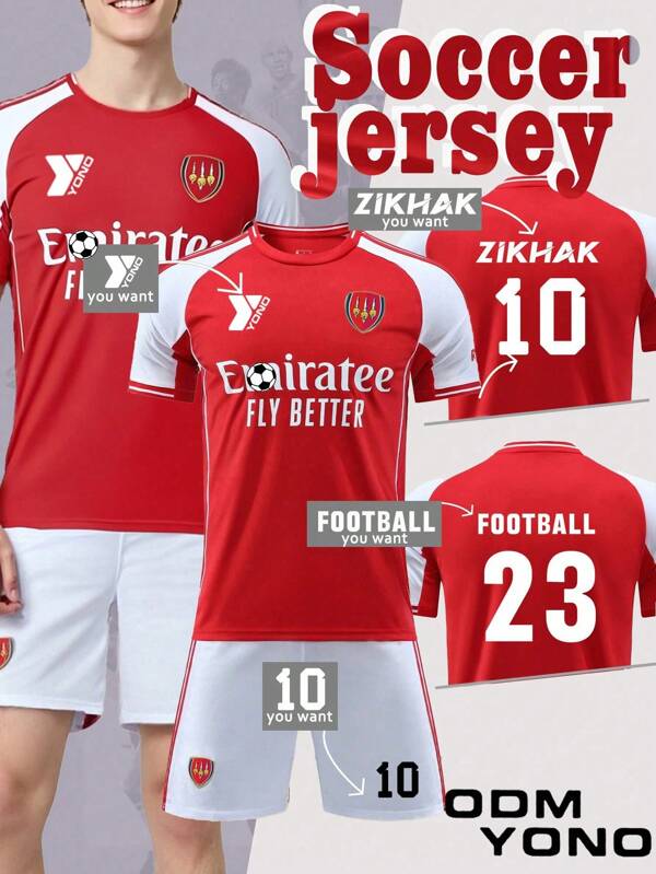 2025 New Elite Red Football Jersey Set - Breathable Custom Athletic Wear For Players