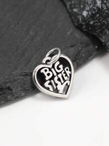 1pc Simple And Unique 925 Sterling Silver "Big Sister" Heart Charm DIY Pendant Delicate Jewelry Gift For Women Or Men