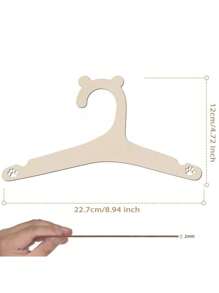 5pcs/10pcs/Set Cartoon Non-Slip Wooden Baby Clothes Hangers, Kids Room Home Wood Hanging Decor Love Valentine