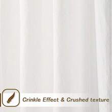 New  Crushed Voile Sheer Curtains For Living Room Rod Pocket Window Treatment Crinkle Sheer Curtains(2 Panels, 51" X 108", White) - 白色 51 寬 x 108 長(2 包) - 查看 5