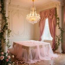 2/4 Stück weiße transparente Hintergrundvorhänge, 2025 Neujahrs Dekorations Banner, weißer Hochzeitsbogen Schleiervorhang, Hochzeitsparty Hintergrundtuch, Brautparty Geburtstags Dekorations Zubehör, Hochzeits Zubehör, Hochzeits Dekorations Tüll, Hochzeits Gastgeschenk, Valentinstag Dekoration, Bühnen Dekoration Tüll - Pink - Übersicht 9