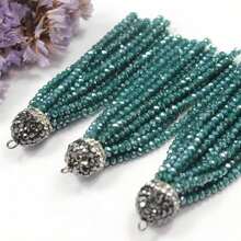 1PC Bohemian Style Crystal Diamond Hat Tassel DIY Pendant For Jewelry Making For Women Can Use For Earring Necklace