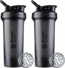 BlenderBottle Classic V2 Shaker Bottle Protein Shakes And Pre Workout, 28-Ounce, Black, 2 Pack - 黑色 - 查看 7