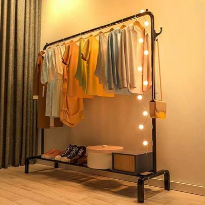 Perchero sencillo para el suelo del dormitorio, perchero grueso para el dormitorio, perchero plegable para ropa de interior