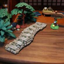 1 pieza de Modelo de sendero empedrado de piedra gris vintage, decoración de paisaje en miniatura, figura de resina, camino de pueblo, ornamento de escritorio apacible