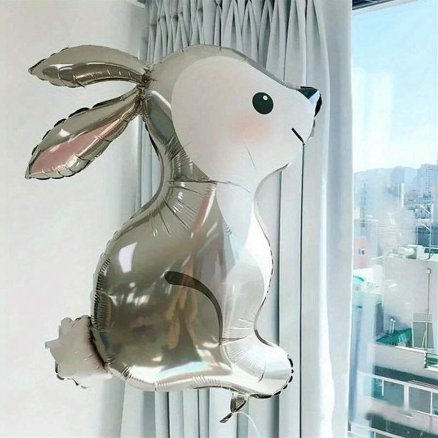1pc Cartoon Rabbit Foil Balloon, Used For Birthday Party Decoration - Rabbit Balloon - View 1