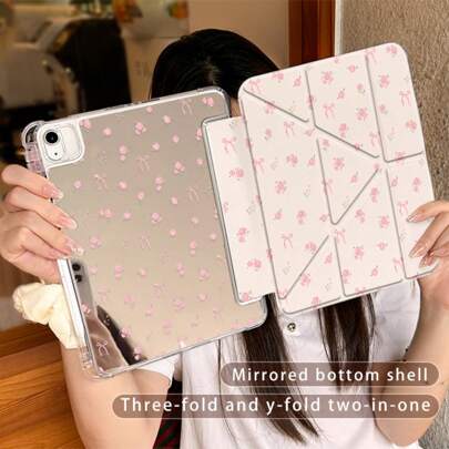 1 Piece, Apple Tablet Protection Box, Small Floral Pattern, 3+ Folding Mirror Hard Case, Automatic Wake/Sleep, Compatible With IPad Model For IPad IPad 10th Generation/IPad 9th Generation, Air 2024 11 Inches, Non-Magnetic Cover,Horizontal And Vertical Multi-Angle Support Office, Study And Entertainment (Box Package)Essential Protective Case Accessory For Office And Study