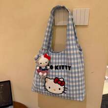 Sanrio Hello Kitty Kitty Cat Canvas Tote Bag Handheld Single Shoulder Commuting Bag For Work And School With Large Capacity For Carrying Books,Hello Kitty, Cinnamoroll,Pochacco 1pc Supply List Japanese Kt Cat Cartoon Hello Kitty Canvas Bag Small Fresh Shoulder Bag Class Hand-Held Canvas Bag, Cute Cartoon Large Capacity Handbag Shopping Storage Bag Tutoring Bag Small Gift Prizes,Birthday Gift,Makeup Bag,Hello Kitty Items