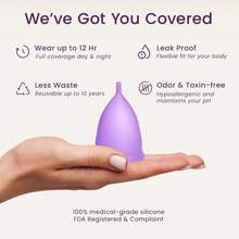 EcoBlossom Reusable Menstrual Cup Set - The Most Reliable Medical Grade Silicone Period Cups - Comfortably Use For 12 Hours (Small & Large)