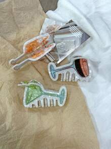 1pc Olive, Coffee, Cocktail, Orange Soda Shaped Hair Claw Clip, New Design, Suitable For Bun Hairstyle Decoration, Holiday Gift Fall Winter Hair Clip Hair Accessories For Women For Vacation Outfits Woman Elegant Hair Clutch