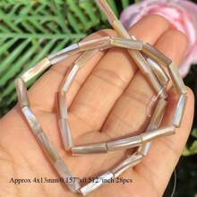 4x13mm Contas Naturais de Arco-íris Marrom - Contas Soltas Cilíndricas Longas, Adequadas para Fabricação de Joias, Projetos DIY e Acessórios, Perfeito para Criar Colares, Pulseiras e Brincos Únicos