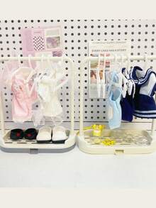 娃娃衣服收纳架和 10/5 迷你衣架适用于 LABUBI**、晾衣架、专用衣架和展示架适用于 LABUB* 娃娃配件