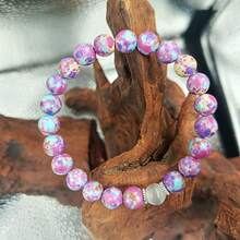 1 Piece Of Natural Empire Turquoise Cat Eye Elastic Bracelet, Handmade, Men's And Women's Stress Relief Bracelet, Psychological Balance And Communication Assistance - 多色的 - 查看 3