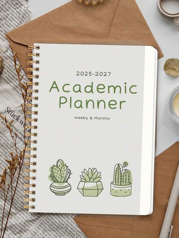 1 pezzo Agenda con fogli staccabili, pianificatore giornaliero, settimanale e mensile, perfetta per riunioni, piani di lavoro, piani di studio, diari quotidiani, adatta per ufficio e studio, regalo creativo e utile per Natale, Ognissanti, Ringraziamento e forniture scolastiche per il ritorno a scuola. Valido dal Luglio 2025 al Giugno 2027