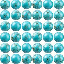 50/500pcs Natural Turquoise Beads, 4-10mm Round Gemstone, Loose Beads With Elastic Cord, For Bracelet And Necklace DIY