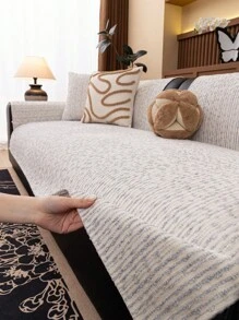1pc All-Season Sofa Cushion Cover, Modern Minimalist Anti-Slip Sofa Seat Pad, Dust-Proof & Washable Sofa Slipcover For Bedroom, Office, Living Room, L-Shaped Sofa, 1-2-3-4 Seater Sofa, Gray, Soft, Colorfast, Pet-Friendly