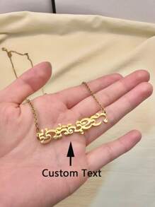 1pc Custom Stainless Steel Cambodian Name Necklace, Personalized Khmer Name Necklace, Niche Language Jewelry