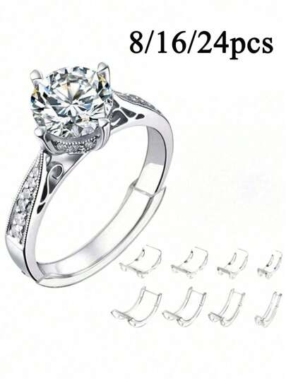8/16/24 szt. Żywiczny regulator pierścienia Niewidoczna podkładka do regulacji rozmiaru pierścienia Do luźnych pierścieni, pasuje do wszystkich rozmiarów palców Niewidoczny miernik rozmiaru pierścienia Do luźnych pierścieni - Wiele rozmiarów palców, Wygodne i ochronne regulacje pierścieni - Dostosuj przezroczysty napinacz Narzędzie do zmiany rozmiaru Ochraniacz biżuterii do luźnych pierścieni Regulator pierścienia Pasuje do dowolnych pierścieni, Różne rozmiary regulatora pierścienia dla kobiet
