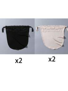 1-4 件蕾丝胸罩可拆卸乳房罩胸罩女士服装配件，防偷窥防走光胸罩，带条纹图案的胸罩配件，可拆卸可洗，隐形精致蕾丝花边，短款，内衣配件 - 彩色 - 查看 17