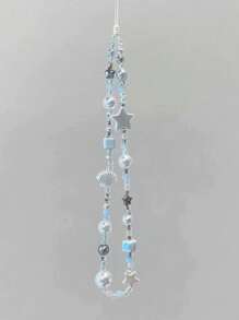 1pc Spring And Summer New Shell Stars Ocean Style Blue Gentle Series Diy Short Mobile Phone Lanyard Mobile Phone Charm Compatible Bag Pendant Key Chain Camera Ccd Lanyard Specially Designed For Women