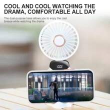 New Handheld Small Fan USB Portable Digital Display SilentOffice DeskStudent On Dormitory Charging Outdoor Fan,1PC Portable Handheld Fan, With LED Display, Handheld/Neck/Desk 3 In 1 Personal Small Fans, 90° Foldable Desk Fan With Base, 5 Speed Lash Fans Makeup Fan For Women Mini Portable USB Fans With 6 Speeds