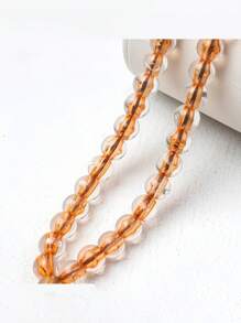 66 piezas de 8mm Pulsera de cuentas de cristal llanas con borlas, cuentas de rosario árabe
