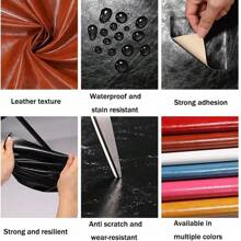 54inch Vintage Oil-Wax Self-Adhesive Leather Patch – Durable Peel And Stick Faux Leather Repair Tape For Sofa, Couch, Car Seat, Furniture, Dashboard, Notebook – Matte Finish, Easy To Cut, No Residue (Brown/Black)