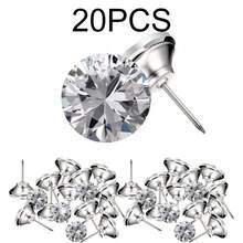 20个装水晶装饰纽扣 水晶装饰钉 透明水晶头装饰钉 仿钻石纽扣 用于缝纫DIY沙发和墙壁装饰 - 銀色 - 查看 9