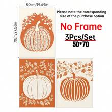 3PCS Halloween Pumpkin Wall Art Print Spooky Pumpkin Poster Kitchen Living Room Wall Decor, Farmhouse Print, Canvas Halloween, Room Decor Aesthetic, Posters For Room , Canvas Wall Art, Optional Frame,Wall Decor, Bedroom Decor. ,Halloween Decor Home Decor Fall Decor