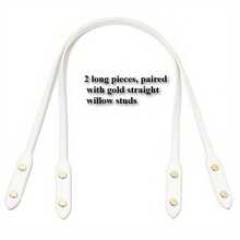 2 件 PU 皮革包带，宽带 - 铆钉设计，2 种款式，长尺寸：28.35 X 0.83 X 0.43 英寸，短尺寸：18.34 X 0.83 X 0.43 英寸（短尺寸仅适用于手提包），优质 PU 皮革，适用于手工包，编织包、单肩包和其他钱包的替换部件，DIY 钱包制作