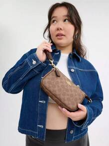 Coach Bolso de hombro Nolita 19 para mujer, bolso debajo del brazo, monederos y bolsos lindos para mujer, bolso de hombro de la marca Coach en lona con firma a bloques