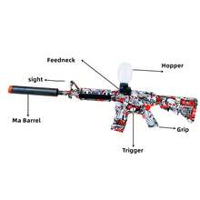 Electric Ball Blaster, Balls High Gun Performance Ball Blaster Gun Cool Toy Gun, Rechargeable Splatter Ball Toys For Outdoor Activities Shooting Game,Halloween Christmas Holiday Gifts - Đỏ - Xem 2